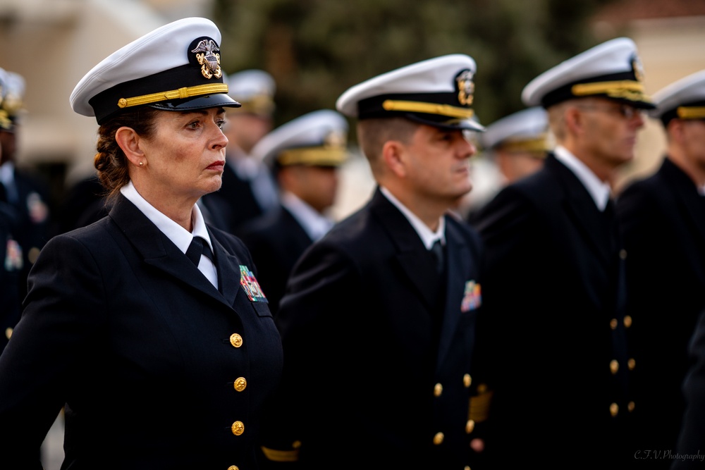 On  13OCT2023, US NMRTC Sigonella conducted its Command's annual Dress Blue Inspection.
