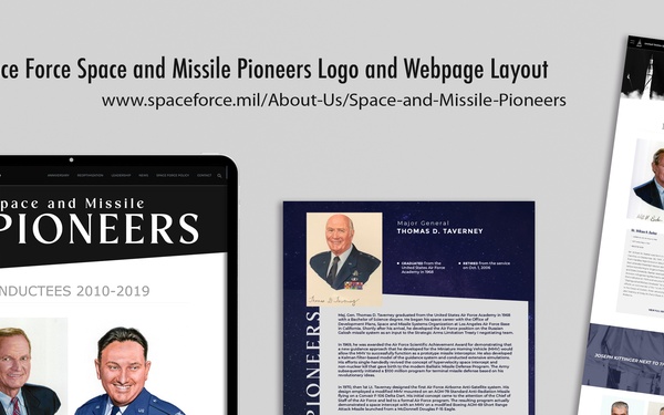 U.S. Space Force Space and Missile Pioneers Logo and Webpage Layout