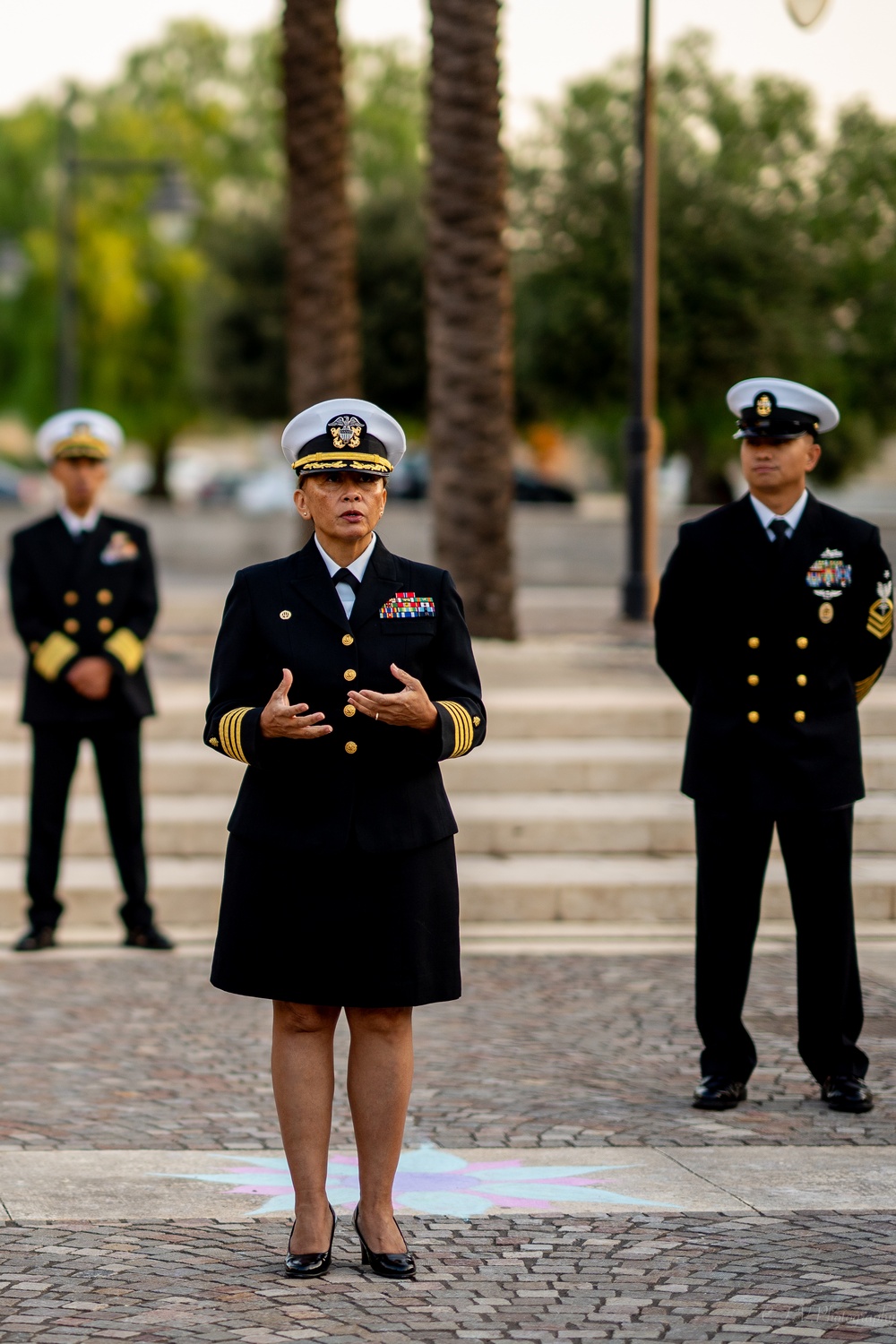 On  13OCT2023, US NMRTC Sigonella conducted its Command's annual Dress Blue Inspection.