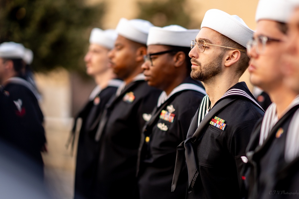 On  13OCT2023, US NMRTC Sigonella conducted its Command's annual Dress Blue Inspection.