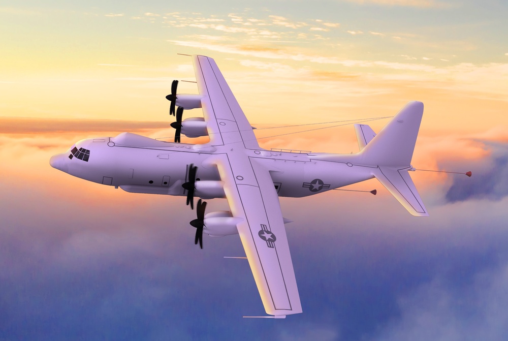 Rendering of the U.S. Navy's future E-130J aircraft