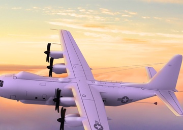 Rendering of the U.S. Navy's future E-130J aircraft