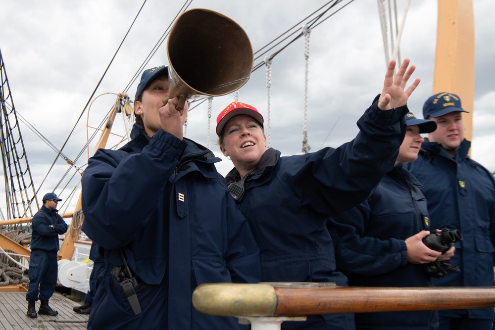 Coast Guard Cutter Eagle (WIX 327) departs for 2024 training cruise