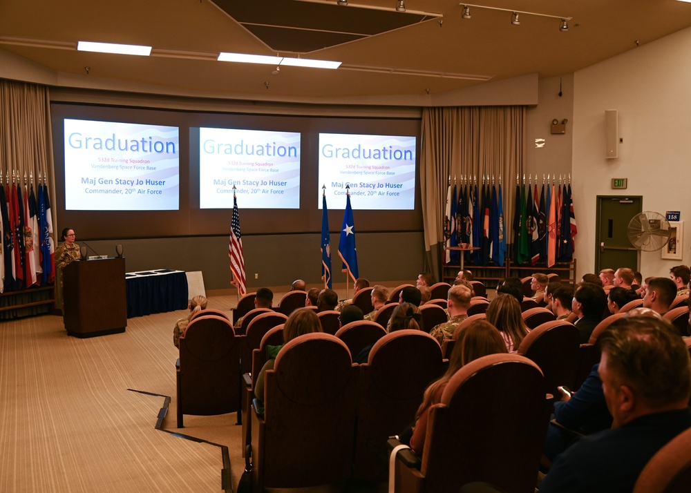 20th Air Force Commander Maj. Gen. Stacy Huser Pays a Visit to 532nd Training Squadron Graduation