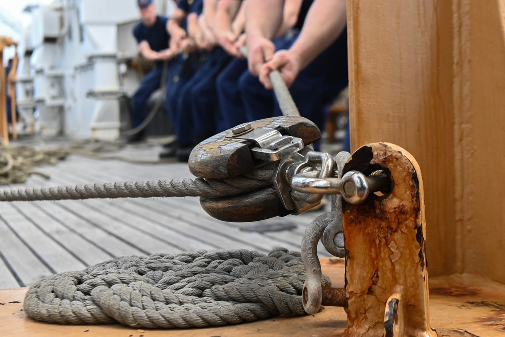 Coast Guard Cutter Eagle conducts sailing stations