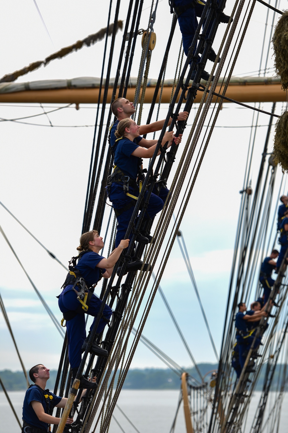 Coast Guard Academy cadets train aboard Coast Guard Cutter Eagle (WIX 327)