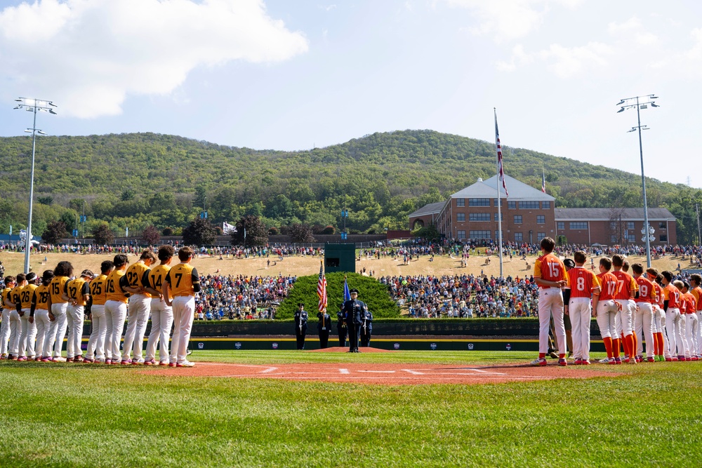 U.S. Air Force female color guard supports Little League World Series US Championship Game