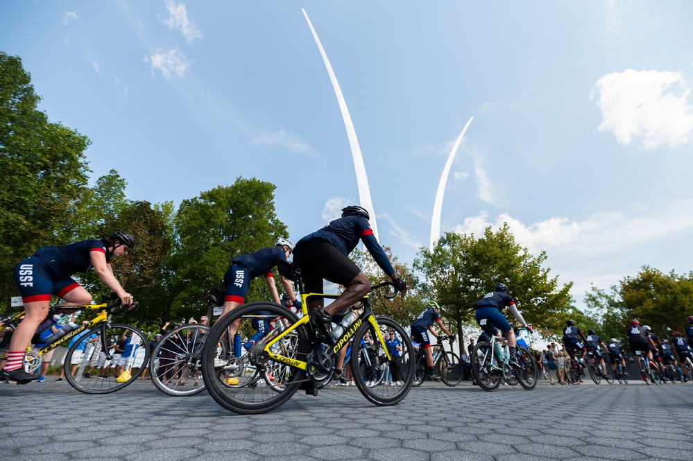 Air Force Cycling Team rides Memorial to Memorial Ride in support of Air Force Wounded Warrior Program