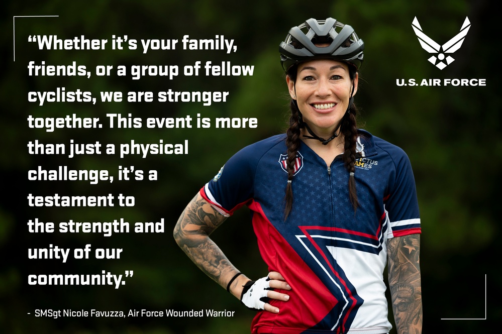 Air Force Wounded Warrior cycles to support fellow wounded Airmen