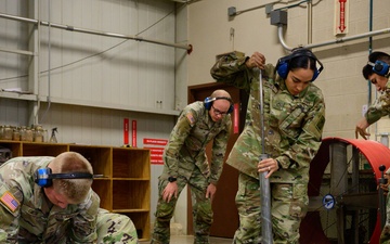 Company B, 169th Engineer Battalion conduct soil materials testing and compaction characteristics training