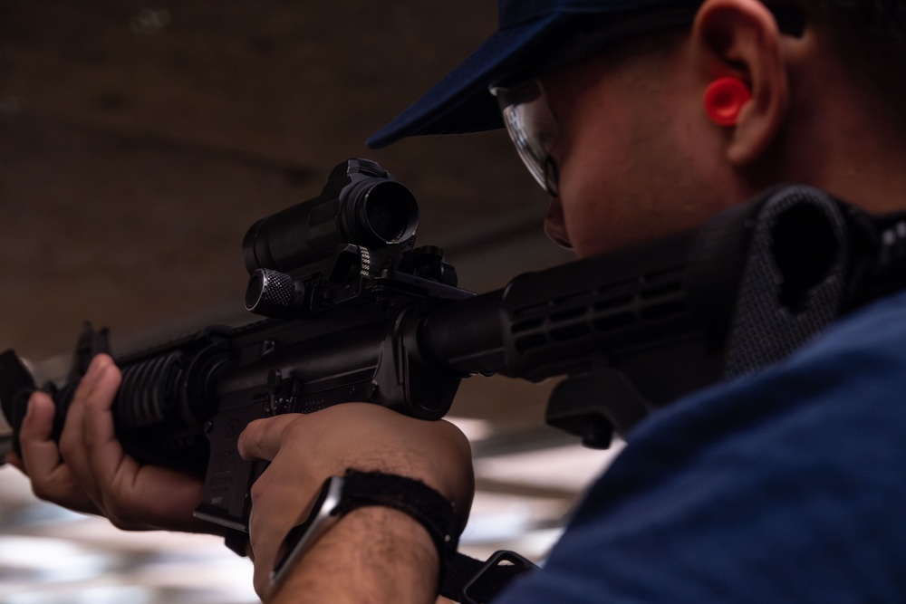 Coast Guard Members Attend Firearms Training at Station Sandy Hook