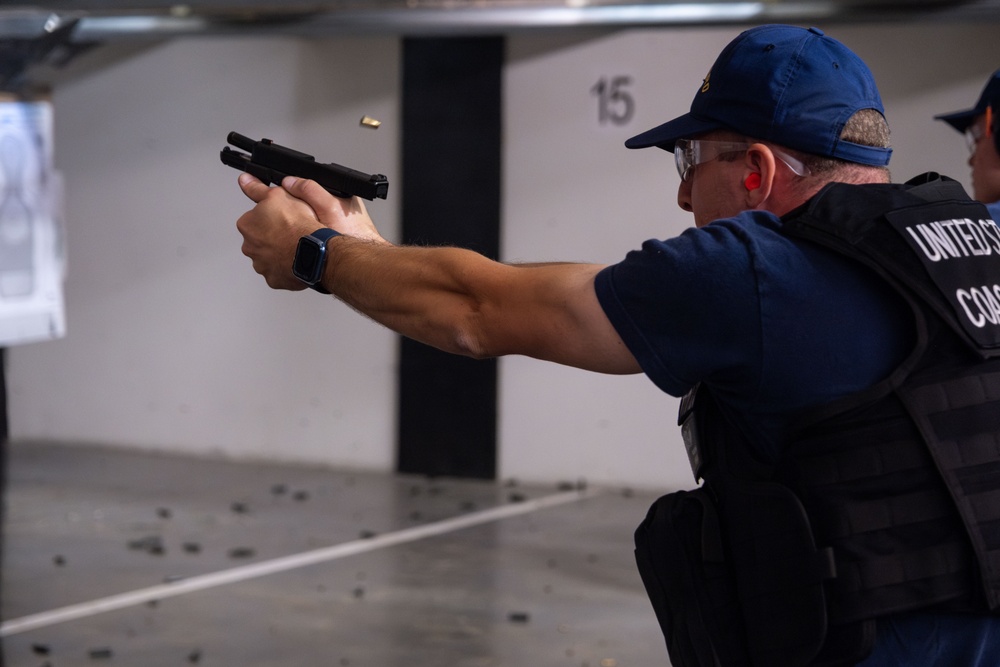 Coast Guard Members Attend Firearms Training at Station Sandy Hook