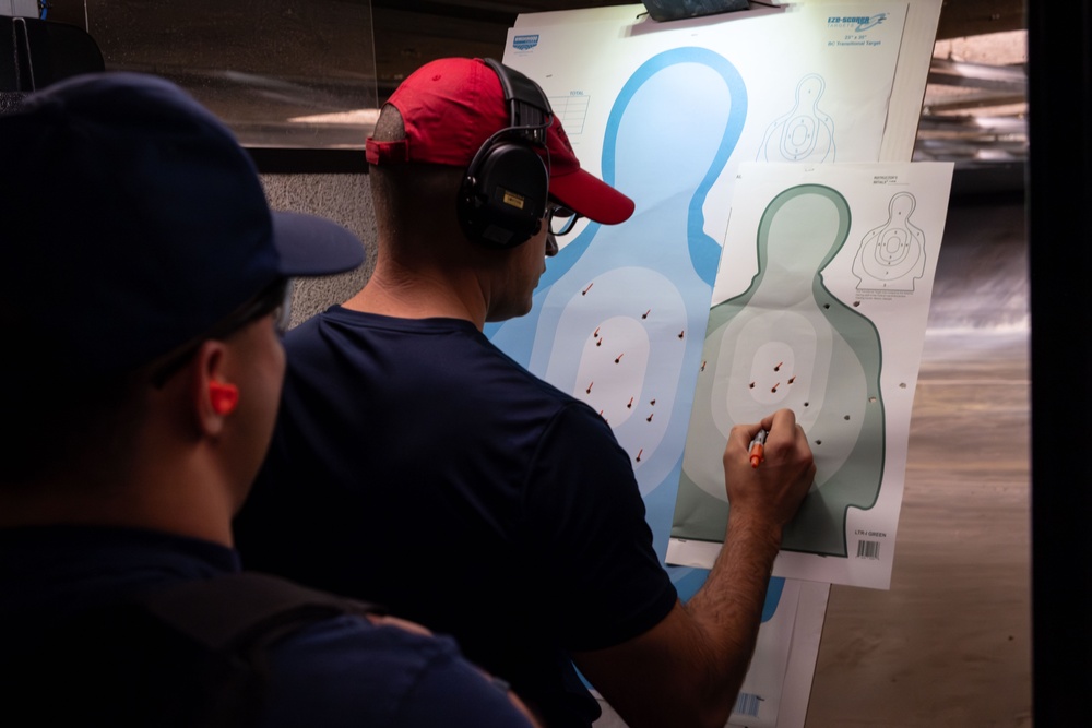 Coast Guard Members Attend Firearms Training at Station Sandy Hook