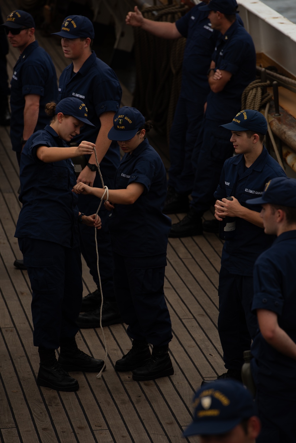 Coast Guard Academy cadets train aboard Coast Guard Cutter Eagle (WIX 327)
