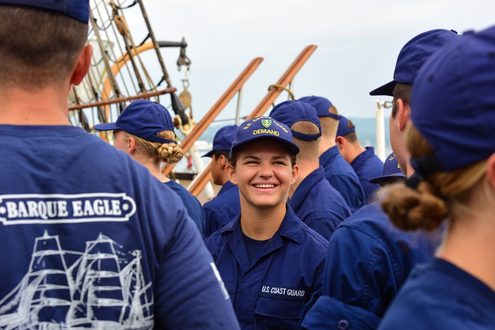 Coast Guard Academy cadets sail with Coast Guard Cutter Eagle