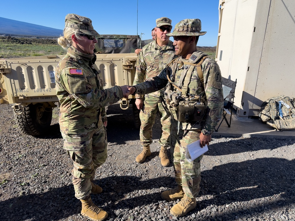 9th MSC Command Team visit Soldiers of the 100th BN 442nd IN REGT at JPMRC