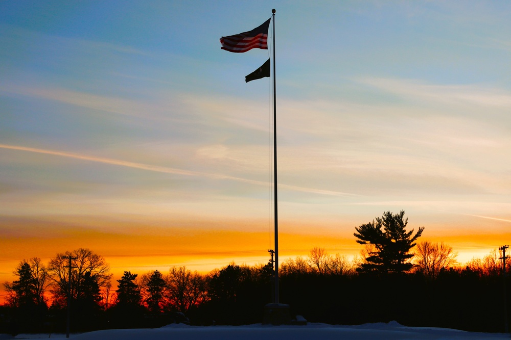 American Flag and Fort McCoy