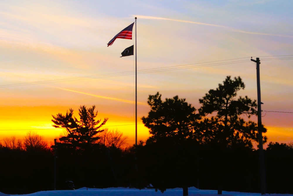 American Flag and Fort McCoy