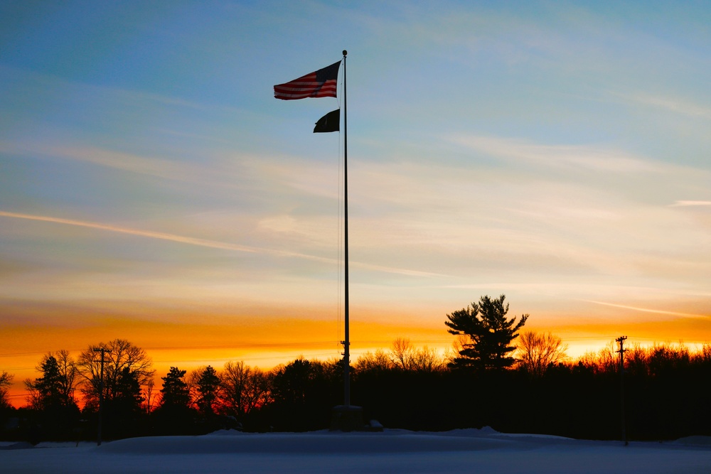 American Flag and Fort McCoy