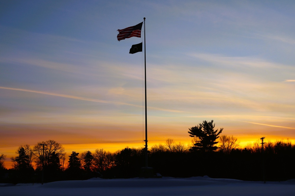 American Flag and Fort McCoy