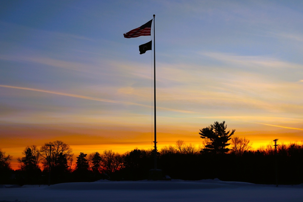American Flag and Fort McCoy