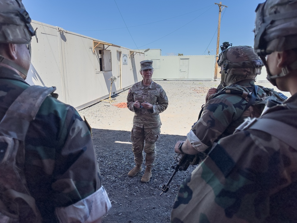 9th MSC Command Team visit Soldiers of the 100th BN 442nd IN REGT at JPMRC