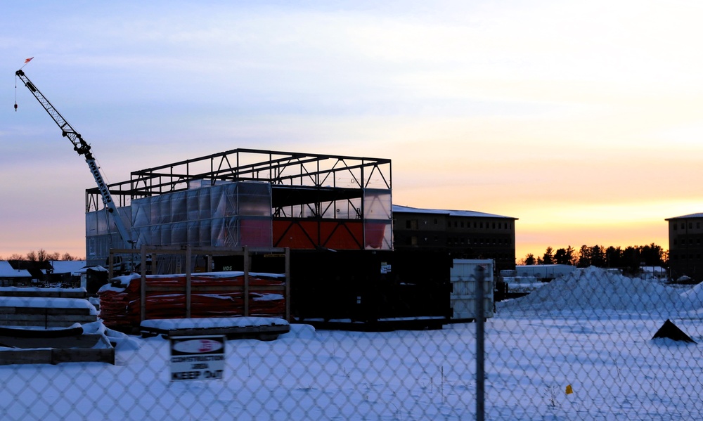 Barracks construction sunset at Fort McCoy