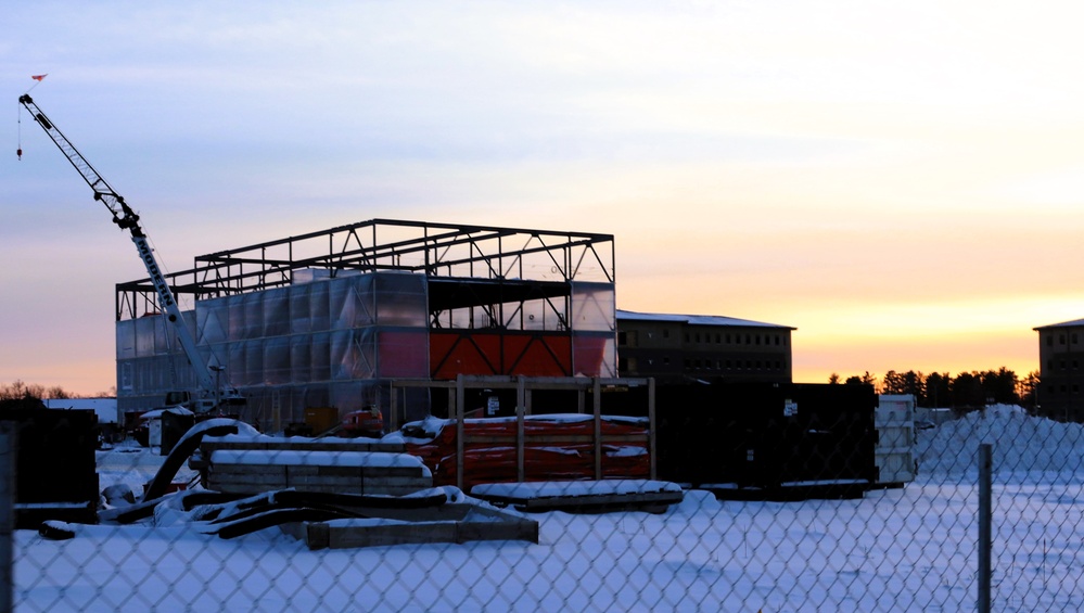 Barracks construction sunset at Fort McCoy