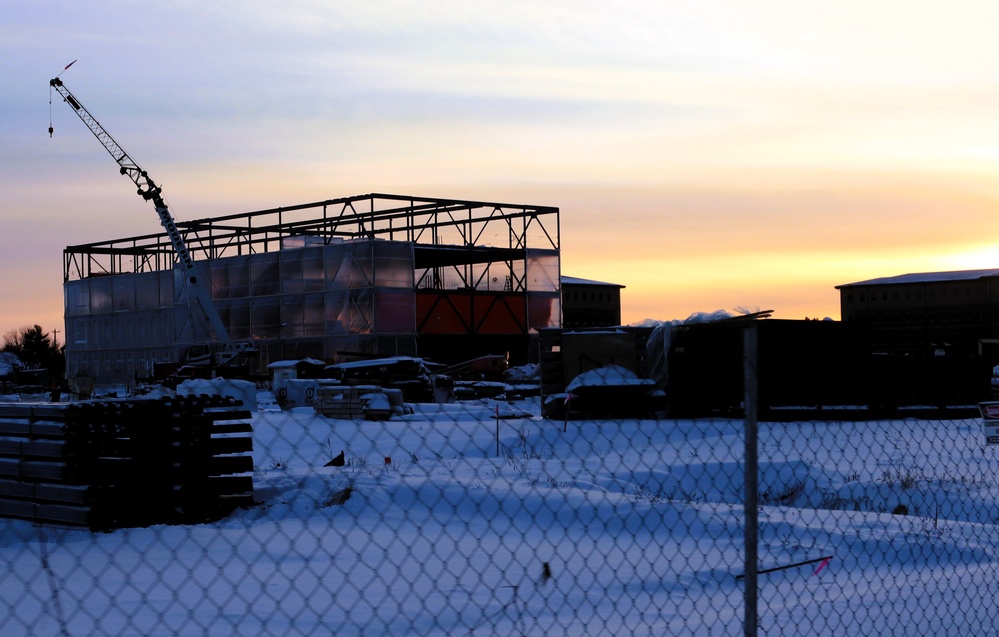 Barracks construction sunset at Fort McCoy