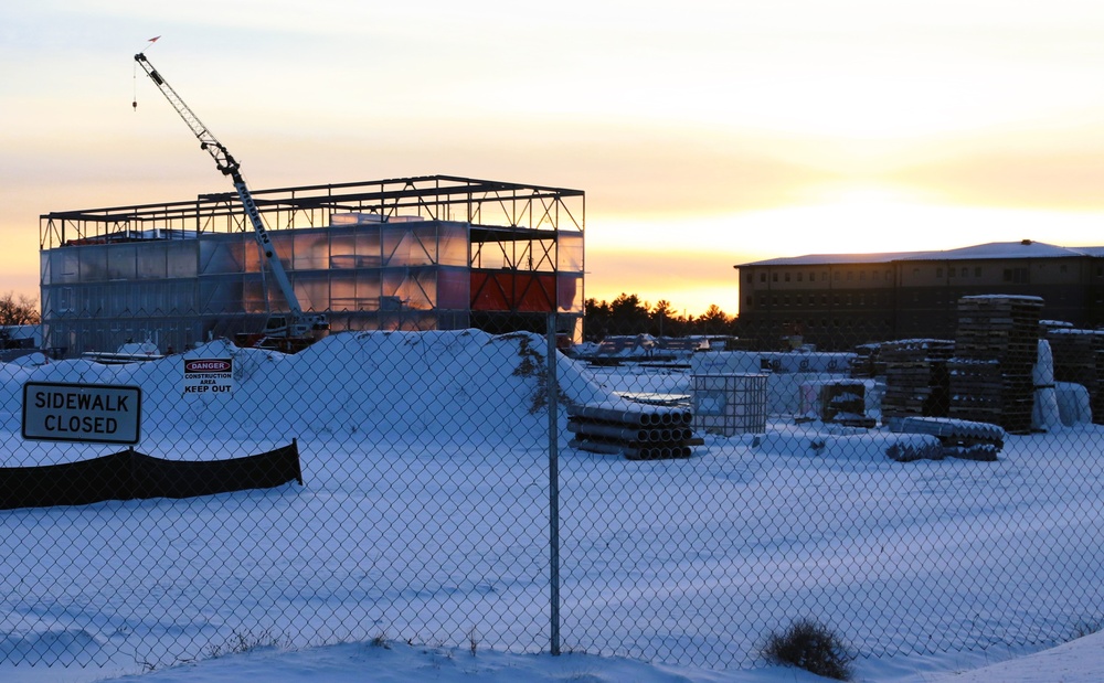 Barracks construction sunset at Fort McCoy