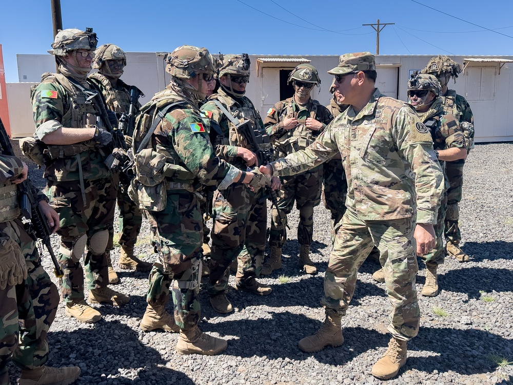 9th MSC Command Team visit Soldiers of the 100th BN 442nd IN REGT at JPMRC