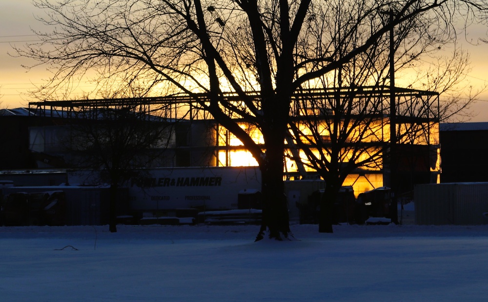 Barracks construction sunset at Fort McCoy