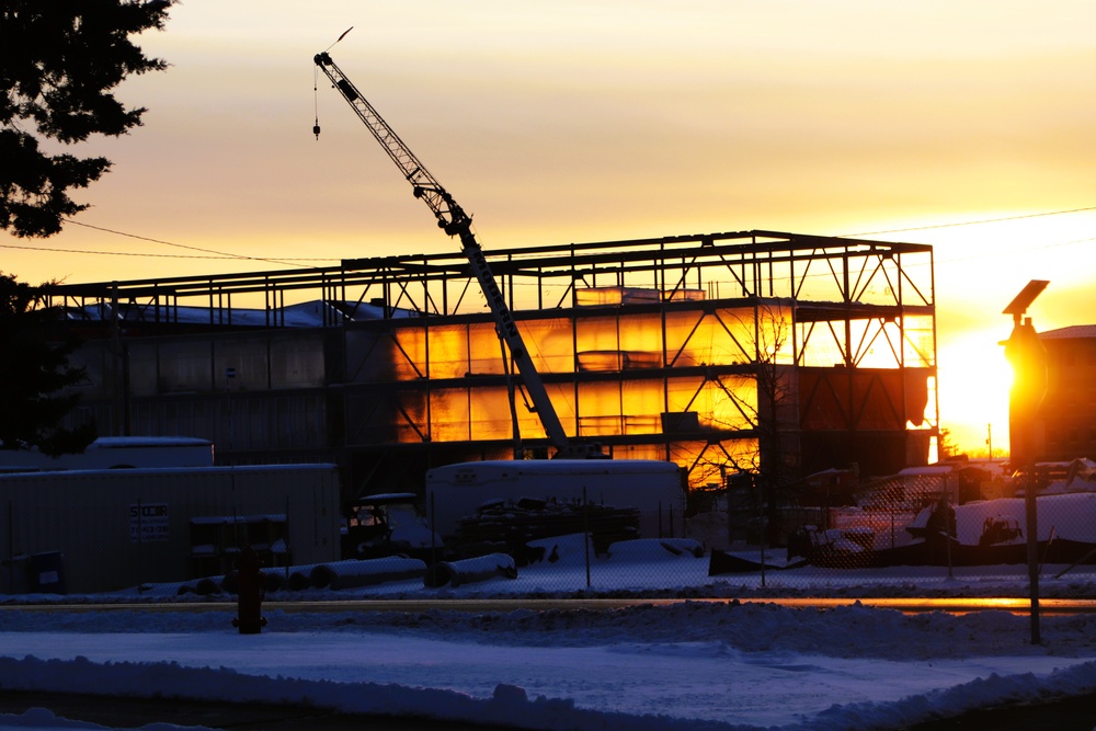 Barracks construction sunset at Fort McCoy