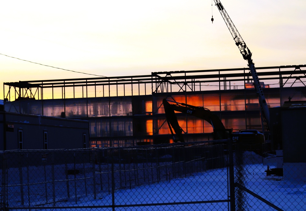 Barracks construction sunset at Fort McCoy