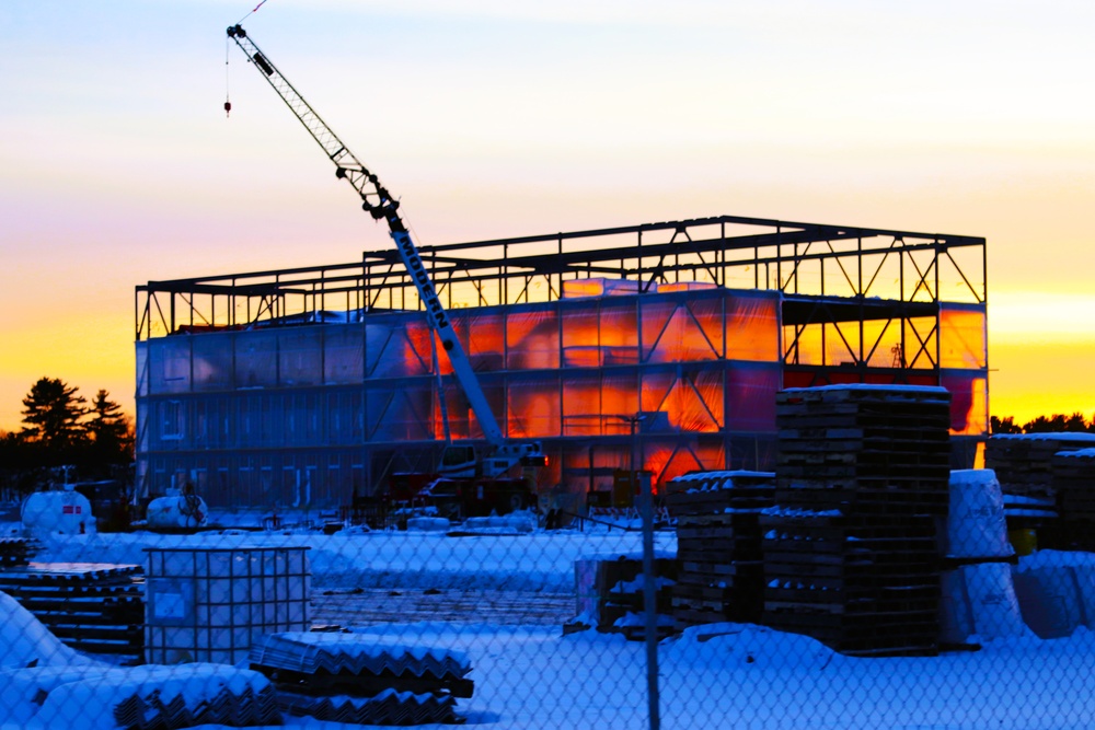 Barracks construction sunset at Fort McCoy