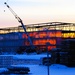 Barracks construction sunset at Fort McCoy