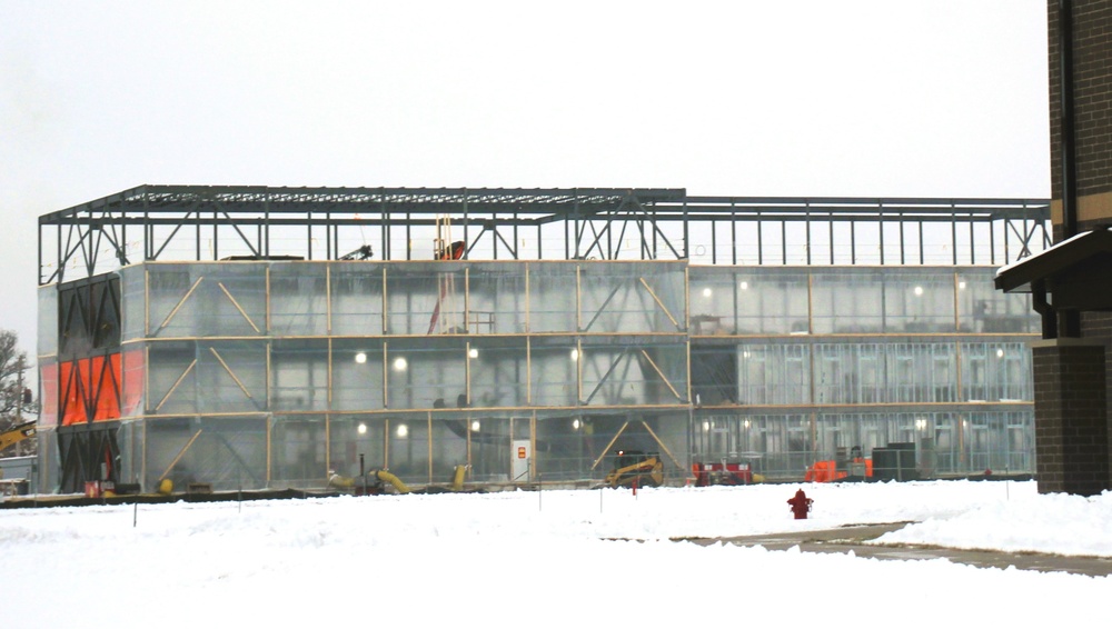 December 2024 construction operations for Fort McCoy East Barracks Project