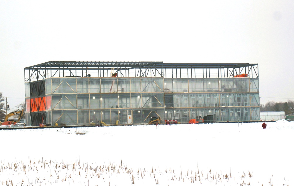 December 2024 construction operations for Fort McCoy East Barracks Project