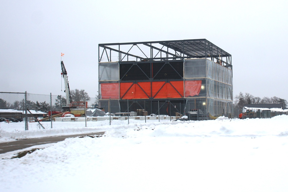 December 2024 construction operations for Fort McCoy East Barracks Project