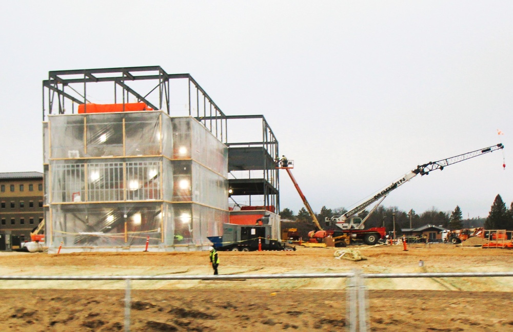 December 2024 construction operations for Fort McCoy East Barracks Project