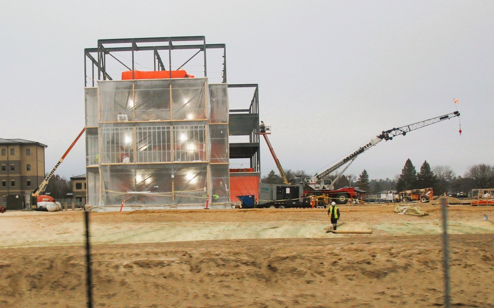 December 2024 construction operations for Fort McCoy East Barracks Project