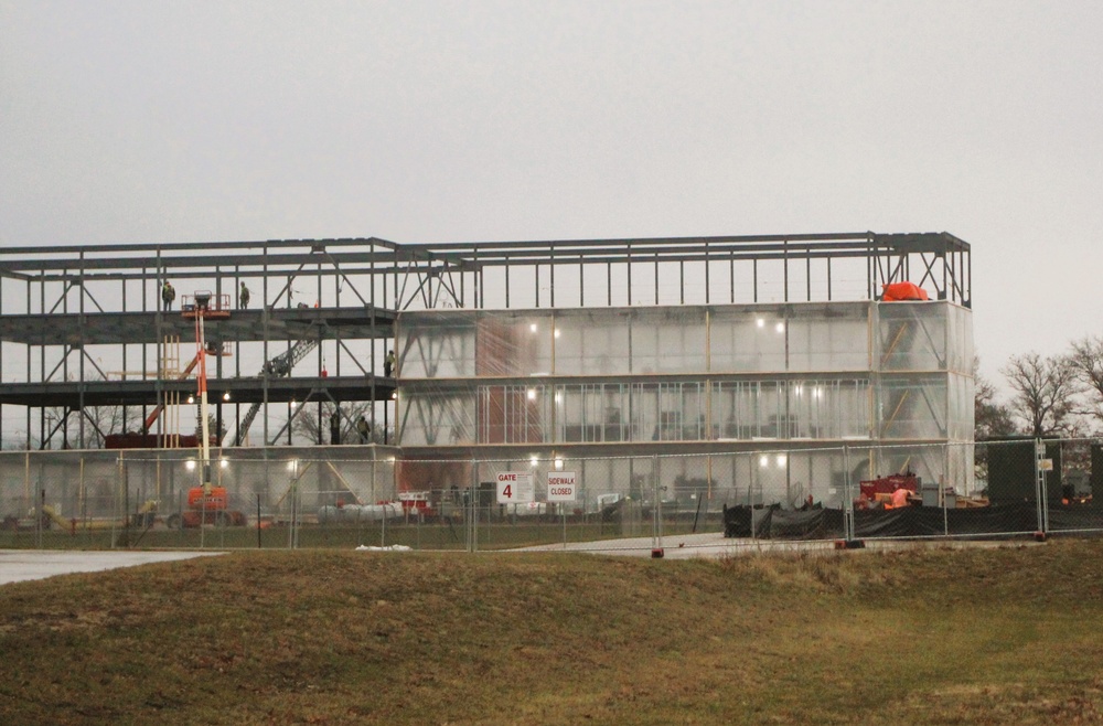 December 2024 construction operations for Fort McCoy East Barracks Project