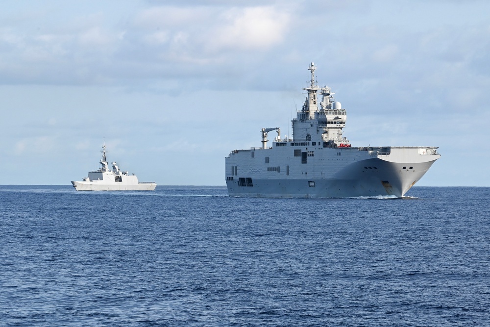 Coast Guard Cutter Eagle conducts passing ceremony with French navy