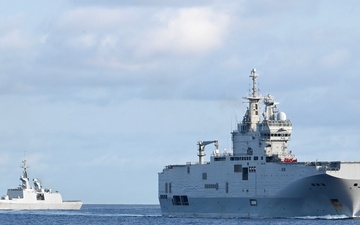 Coast Guard Cutter Eagle conducts passing ceremony with French navy