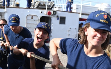 Coast Guard Cutter Eagle conducts sail stations