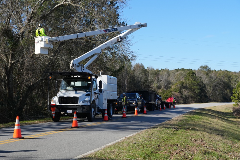 Hurricane Helene Recovery: Temporary Debris Management Site in Jenkins County, Georgia.