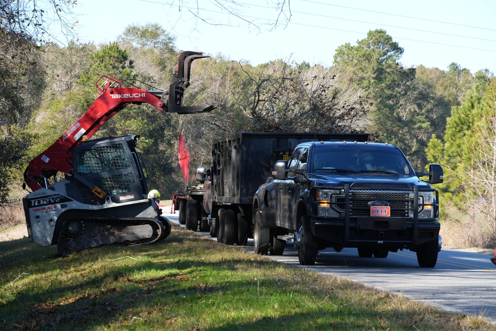 Hurricane Helene Recovery: Temporary Debris Management Site in Jenkins County, Georgia.