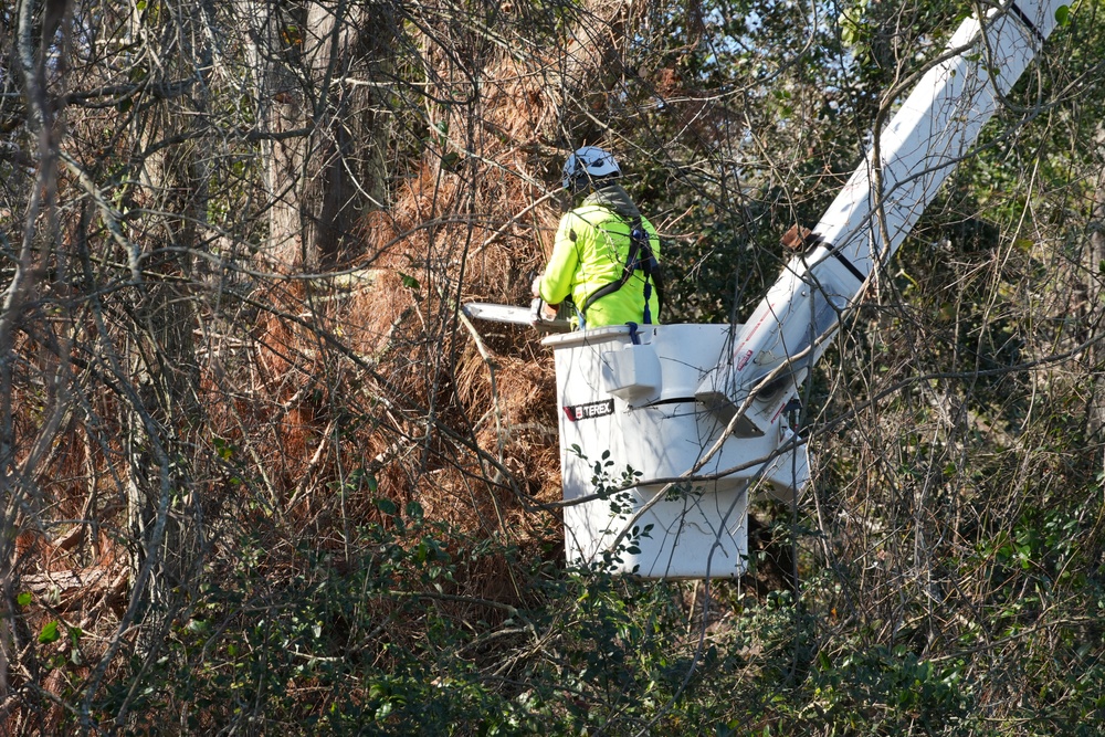 Hurricane Helene Recovery: Temporary Debris Management Site in Jenkins County, Georgia.