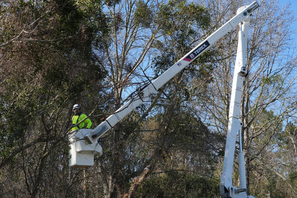 Hurricane Helene Recovery: Temporary Debris Management Site in Jenkins County, Georgia.