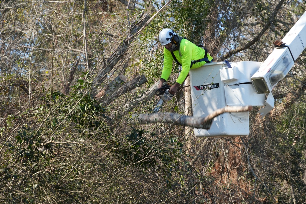 Hurricane Helene Recovery: Temporary Debris Management Site in Jenkins County, Georgia.